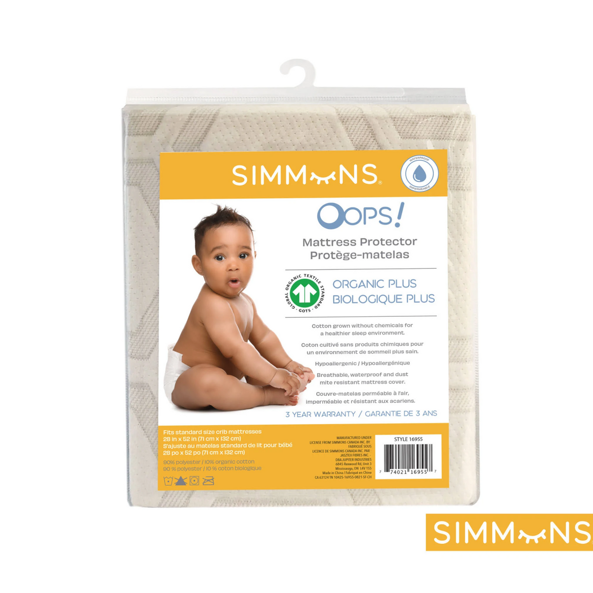 Simmons Crib Mattress Sheet and Protector Ivory Juniorbaby
