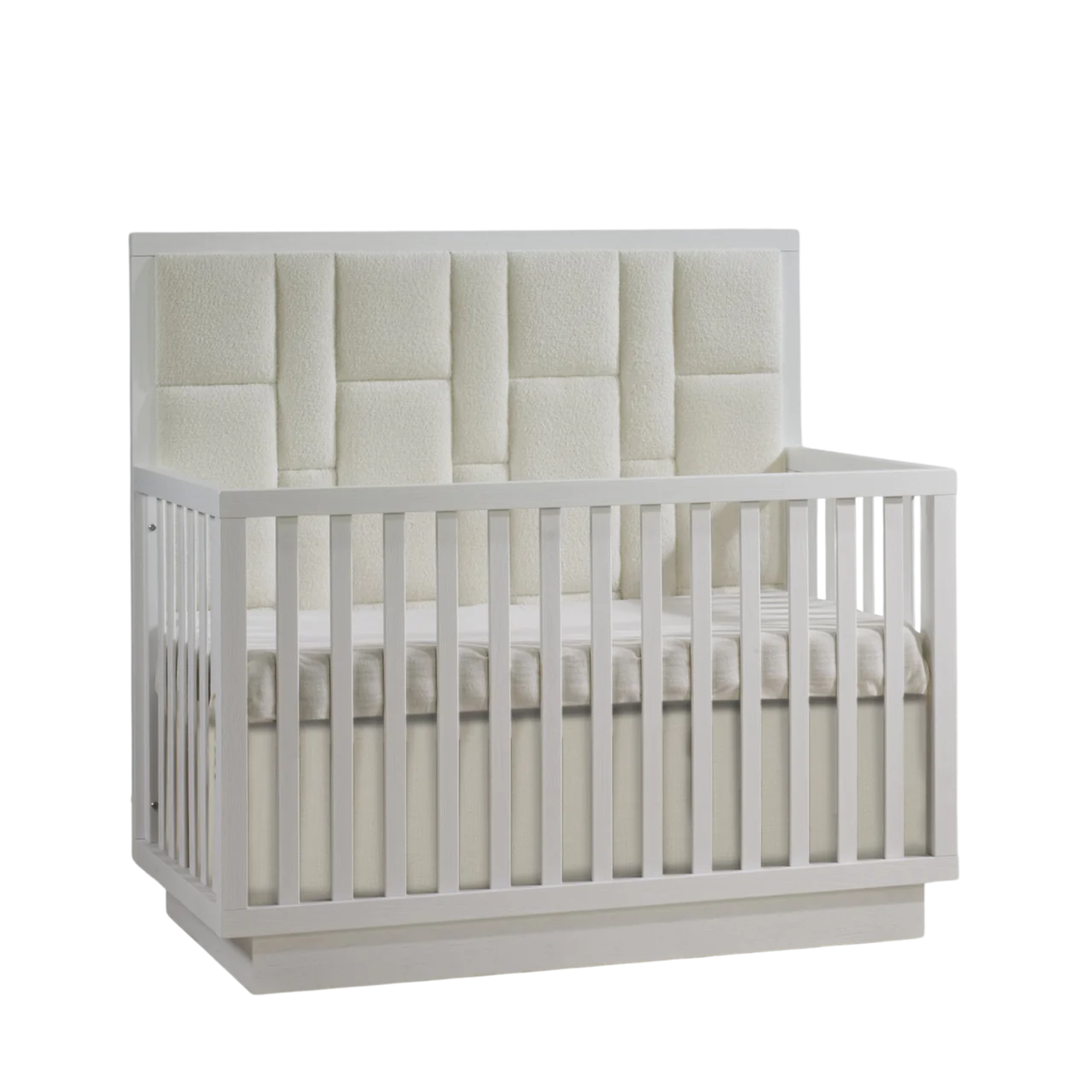 Natart Como Conv. Crib With Uphoistered Panel White