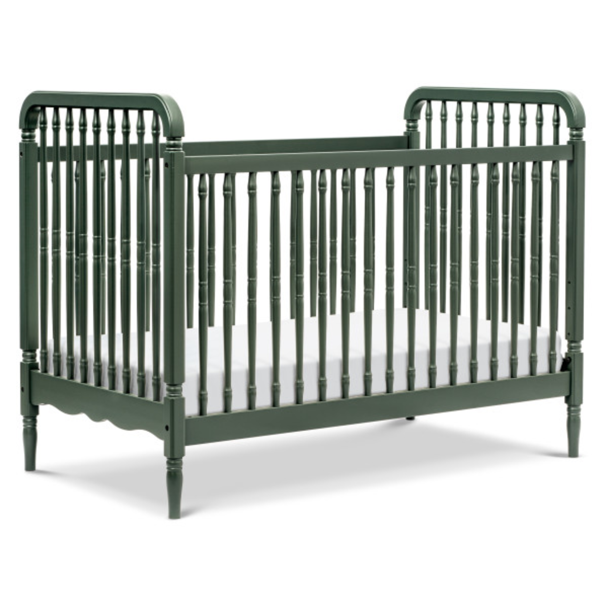 Namesake Liberty 3 In 1 Convertible Spindle Crib In Forest Green
