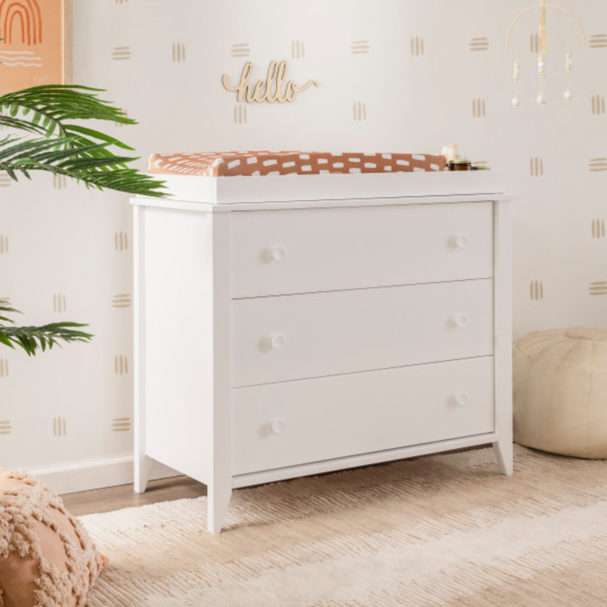 BABYLETTO Sprout 3 Drawer Changer Dresser White