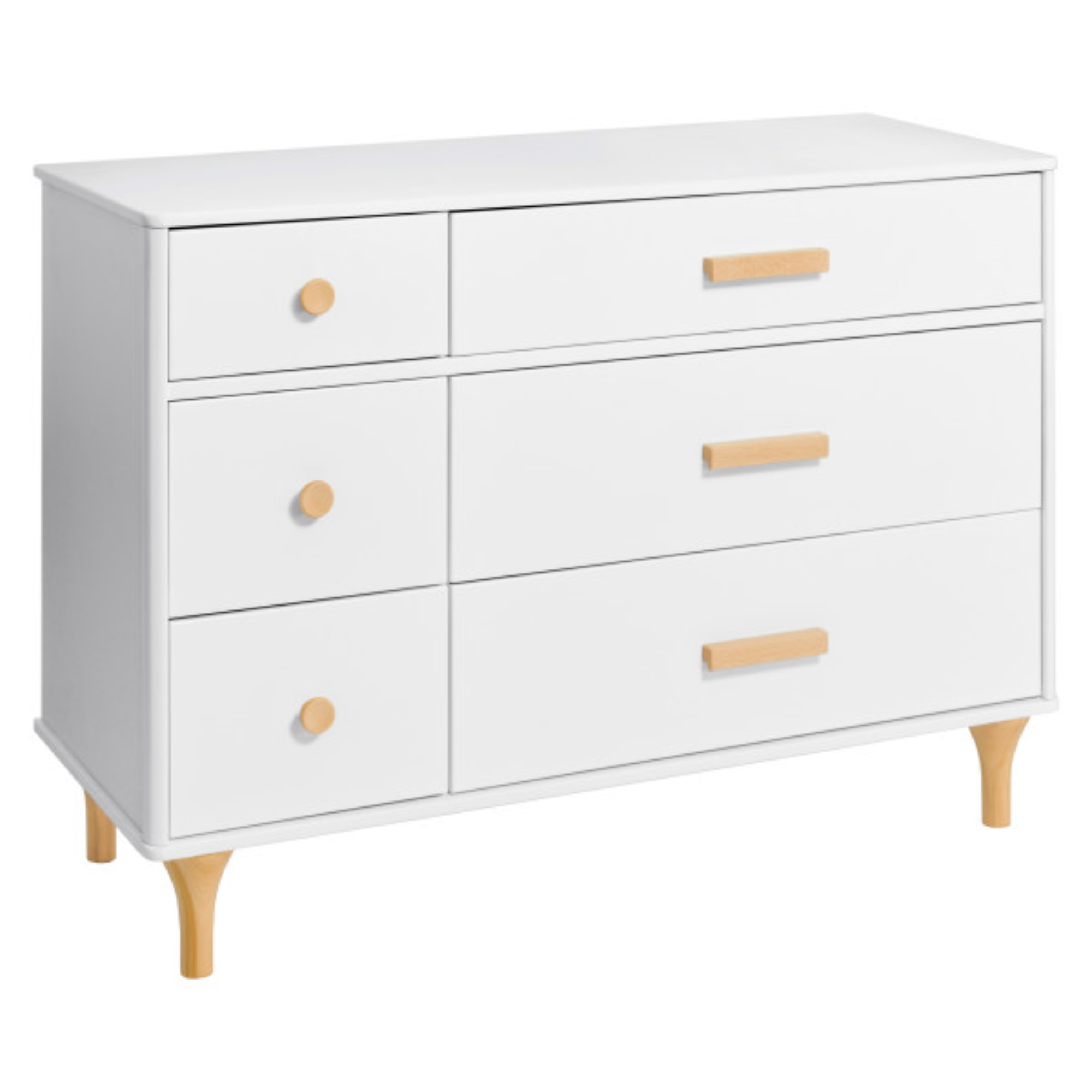 Babyletto Lolly 6 Drawer Double Dresser White Natural